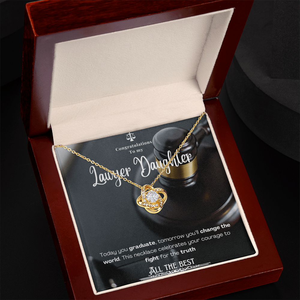 To My Lawyer Daughter– Personalized Message Card Necklace