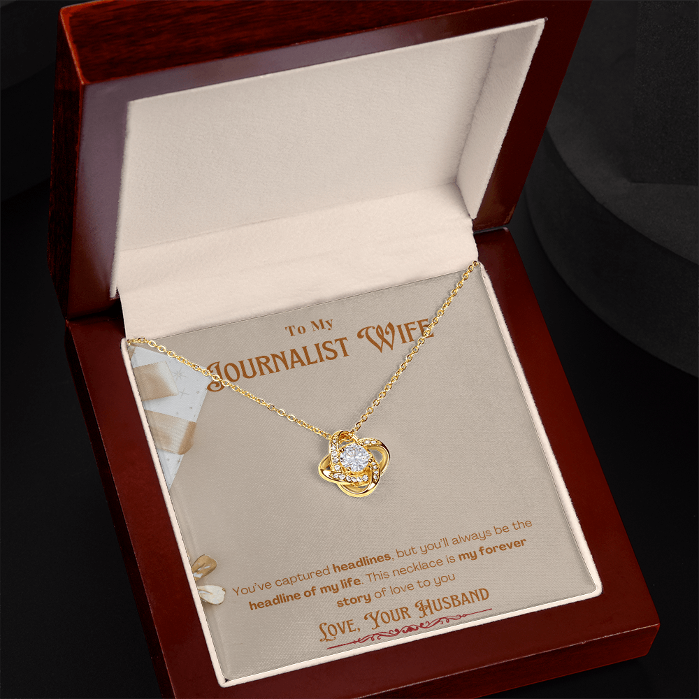 To My Journalist Wife  Personalized Message card Anniversary Necklace