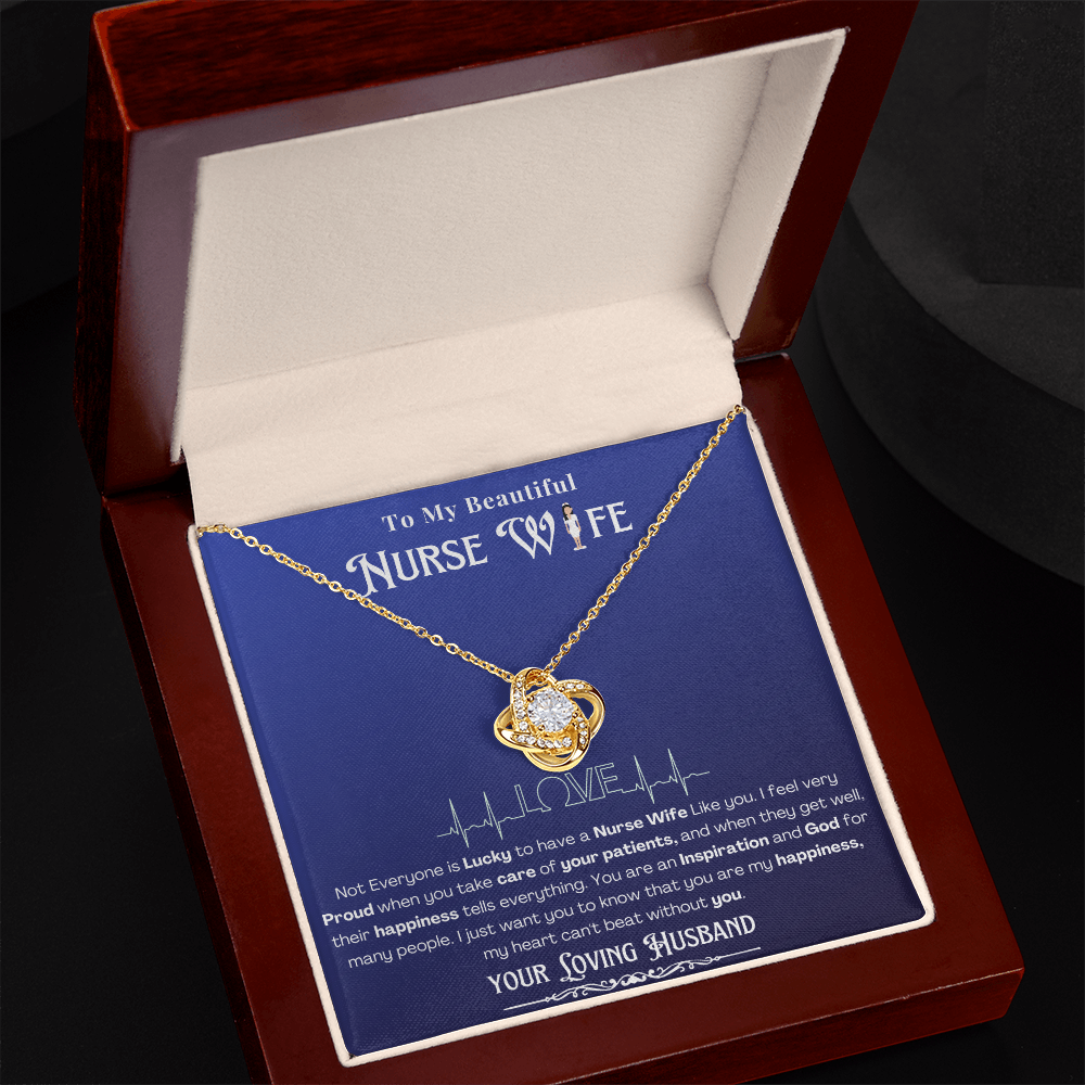 Happy Birthday To my Nurse Wife-Custom Message card Necklace | Nurse wife Gifts
