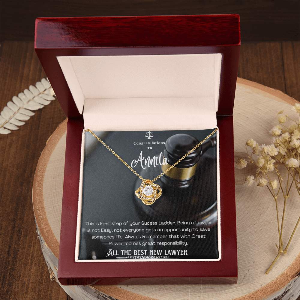 New Lawyer Message Card Necklace Gift