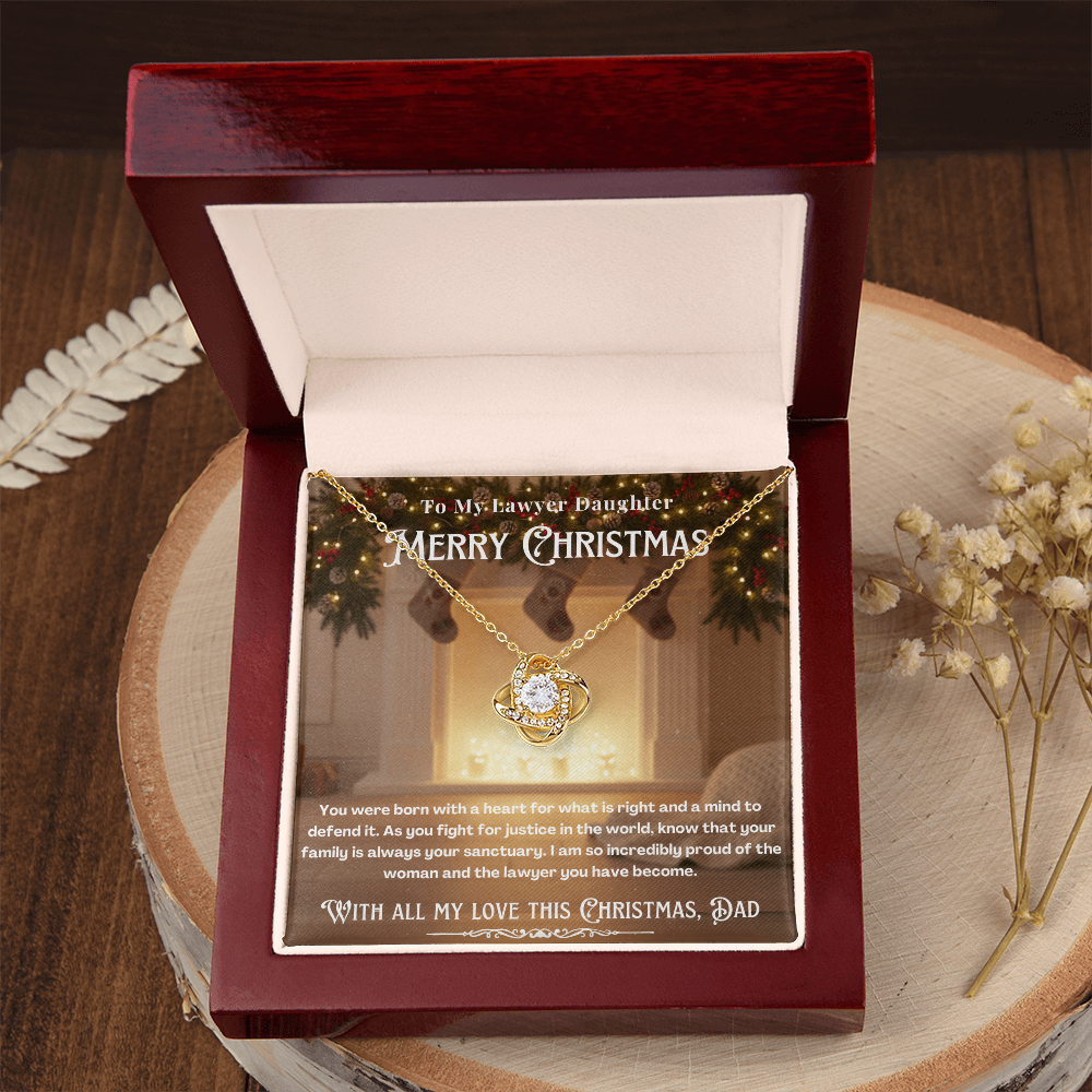 To My Lawyer Daughter Message Card Christmas Necklace Gift | Lawyer Daughter Christmas Gift