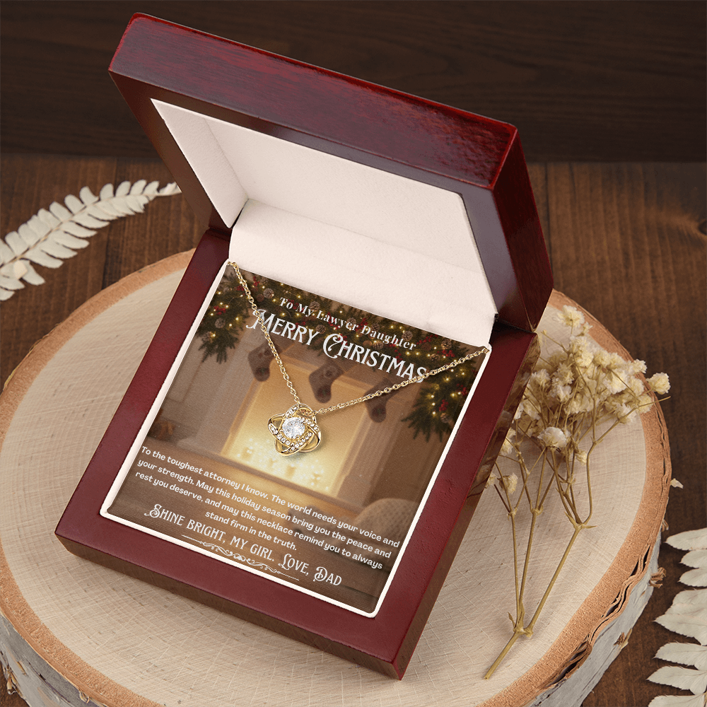 To My Lawyer Daughter Message Card Christmas Necklace | Lawyer Daughter Christmas Gift