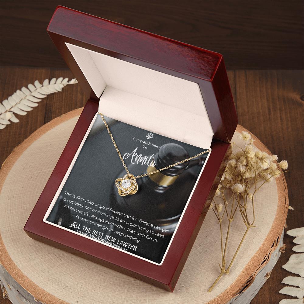 New Lawyer Message Card Necklace Gift
