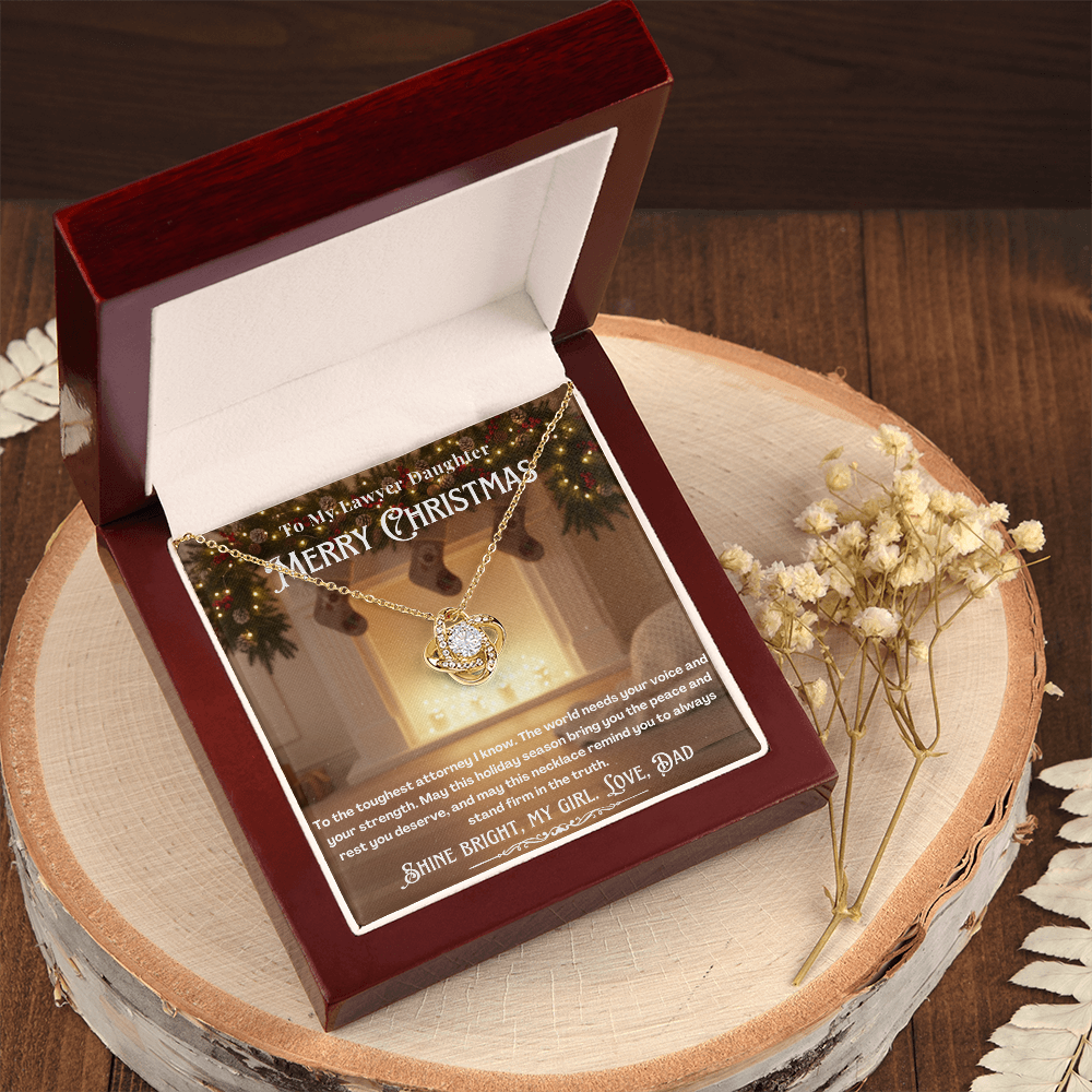 To My Lawyer Daughter Message Card Christmas Necklace | Lawyer Daughter Christmas Gift