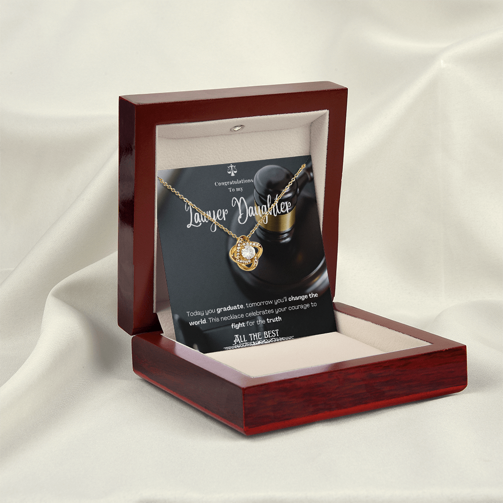 To My Lawyer Daughter– Personalized Message Card Necklace