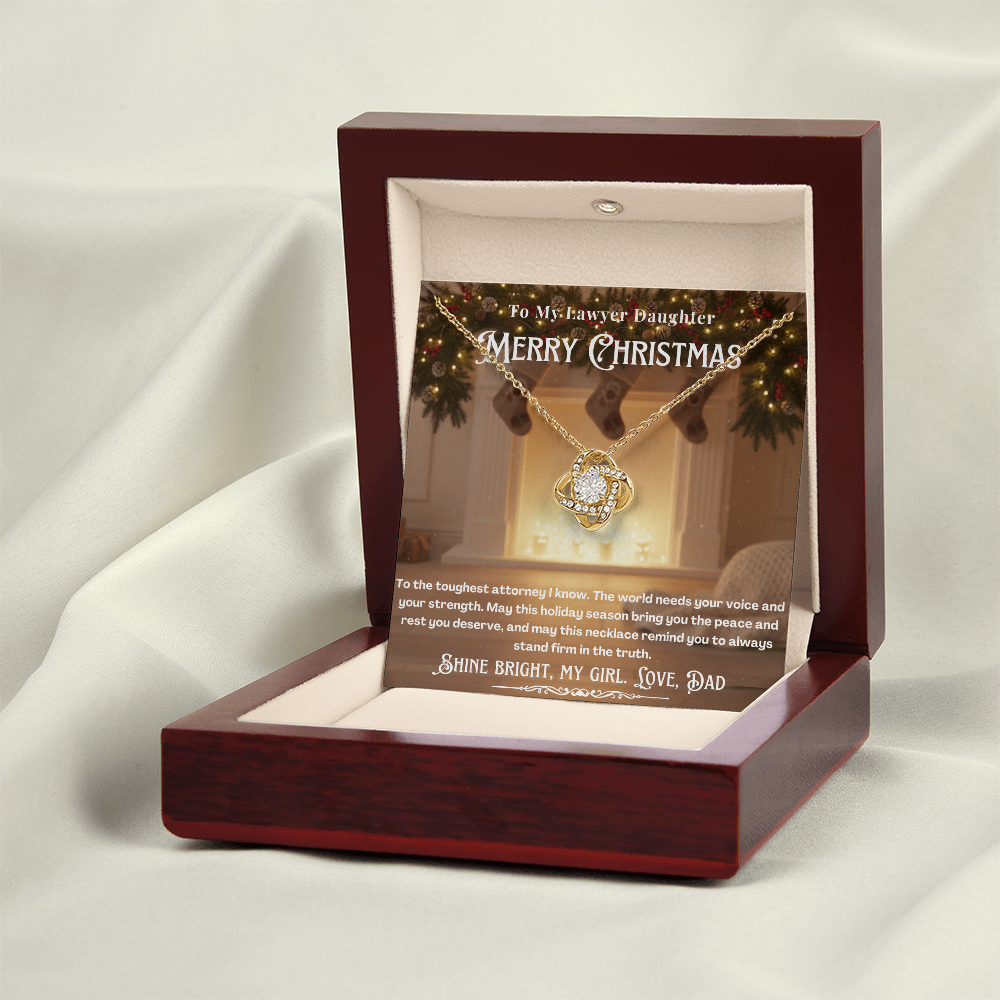 To My Lawyer Daughter Message Card Christmas Necklace | Lawyer Daughter Christmas Gift