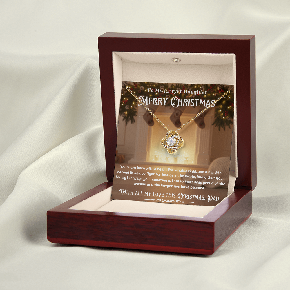 To My Lawyer Daughter Message Card Christmas Necklace Gift | Lawyer Daughter Christmas Gift
