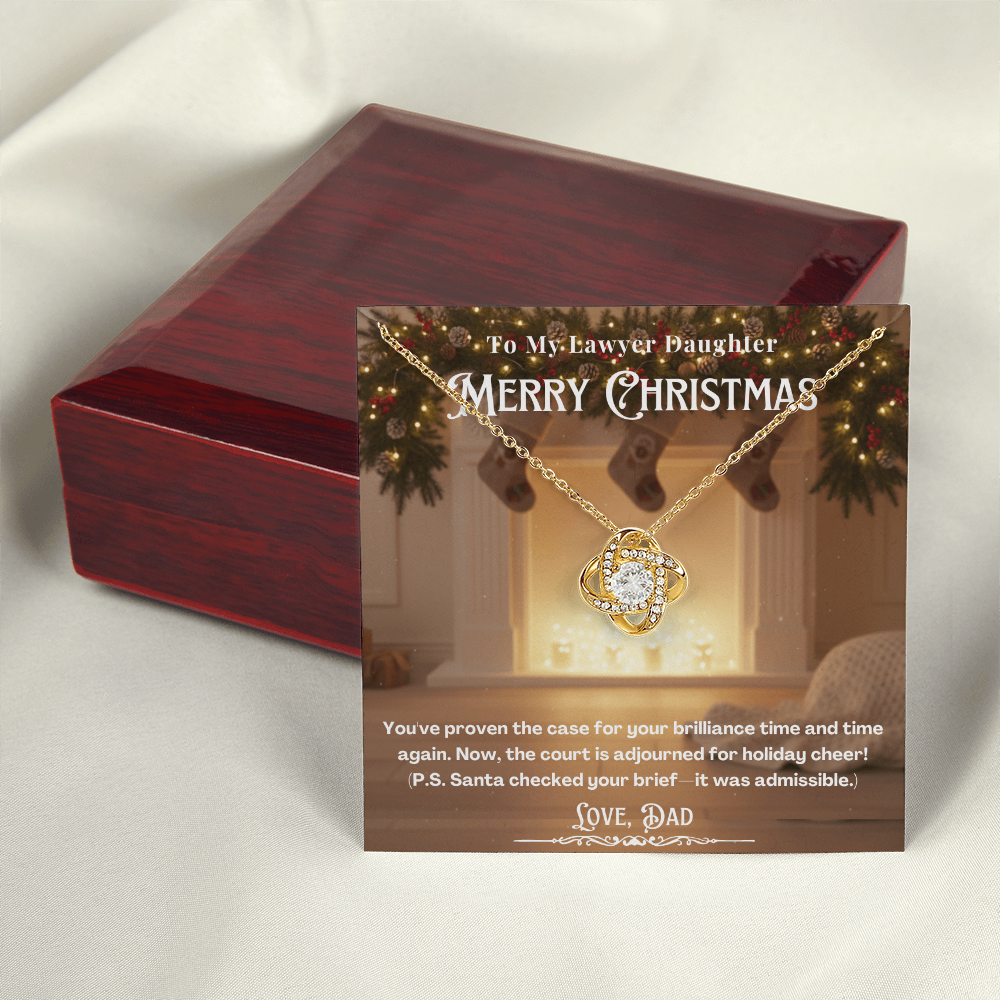 To My Lawyer Daughter Message Card  Christmas Necklace | Lawyer Daughter Christmas Gift