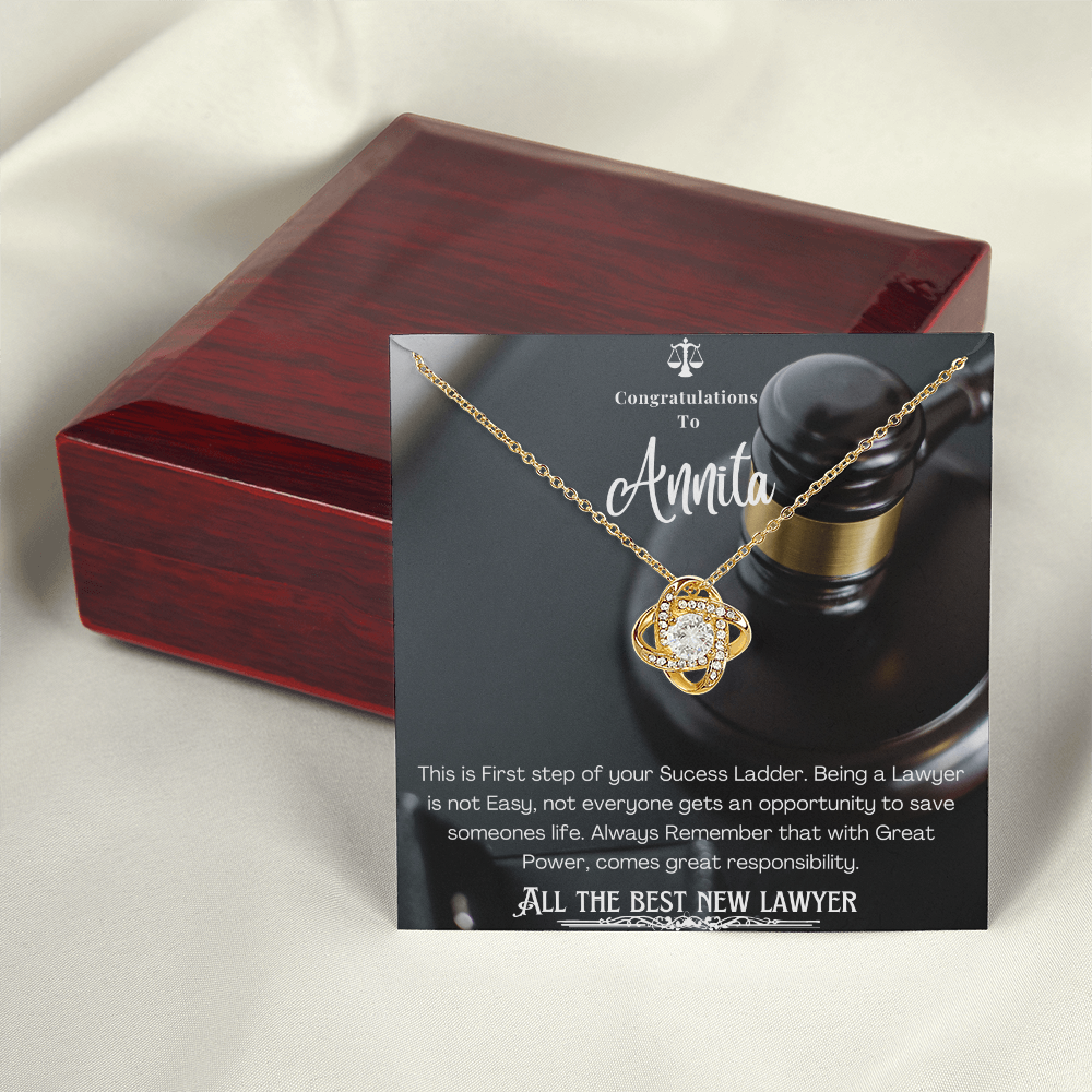 New Lawyer Message Card Necklace Gift