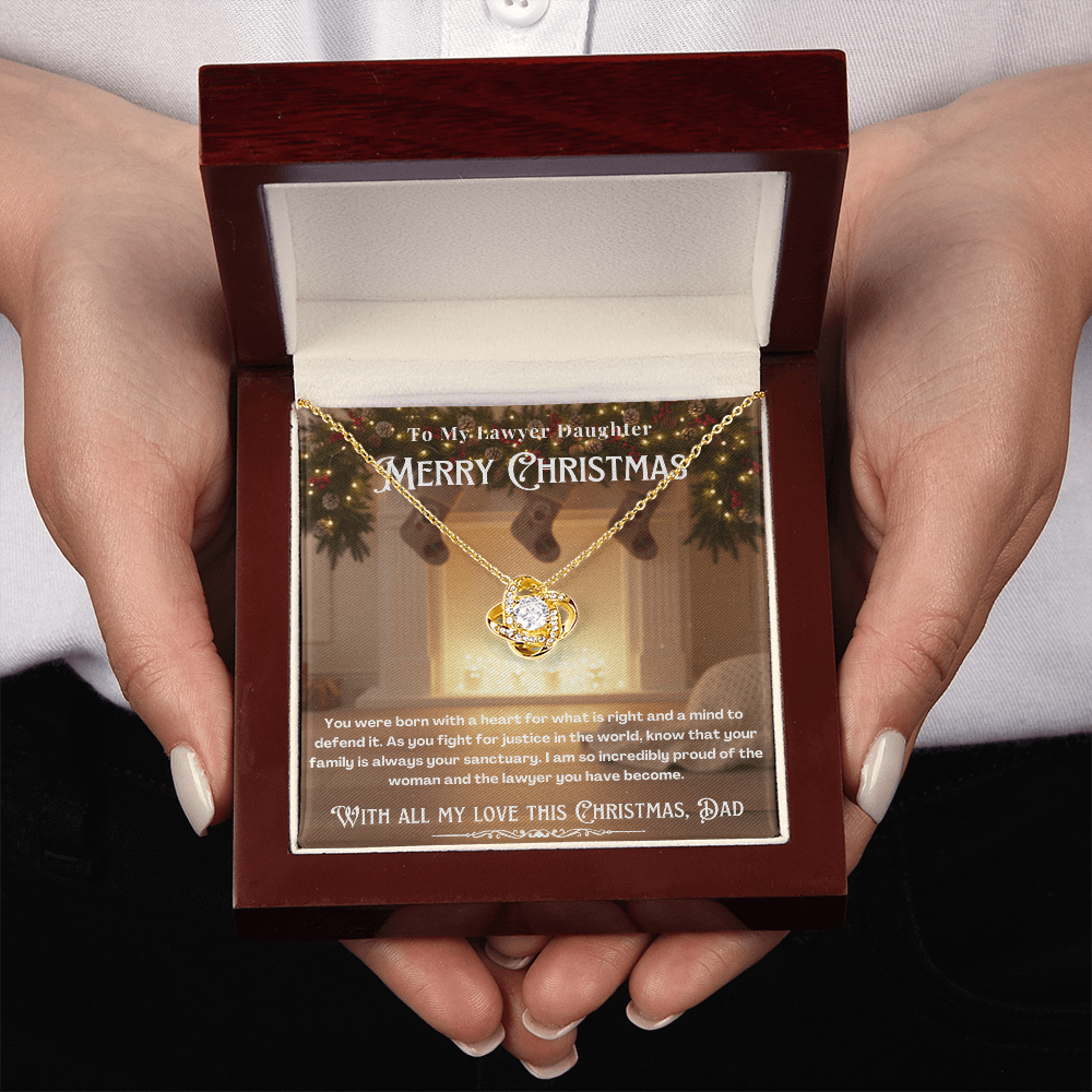 To My Lawyer Daughter Message Card Christmas Necklace Gift | Lawyer Daughter Christmas Gift