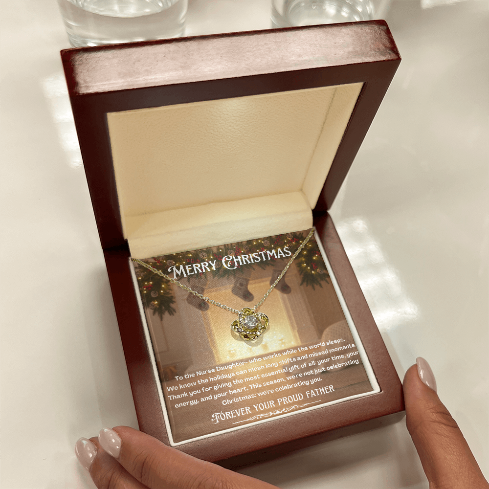 To My Nurse Daughter Message Card Christmas Necklace Gift | Nurse Daughter Gift