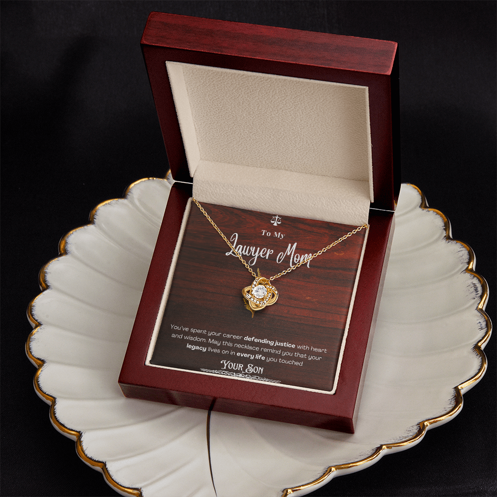 To My Mom, The Retired Lawyer – Custom Necklace with Keepsake Card
