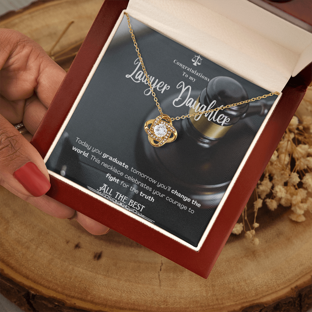 To My Lawyer Daughter– Personalized Message Card Necklace