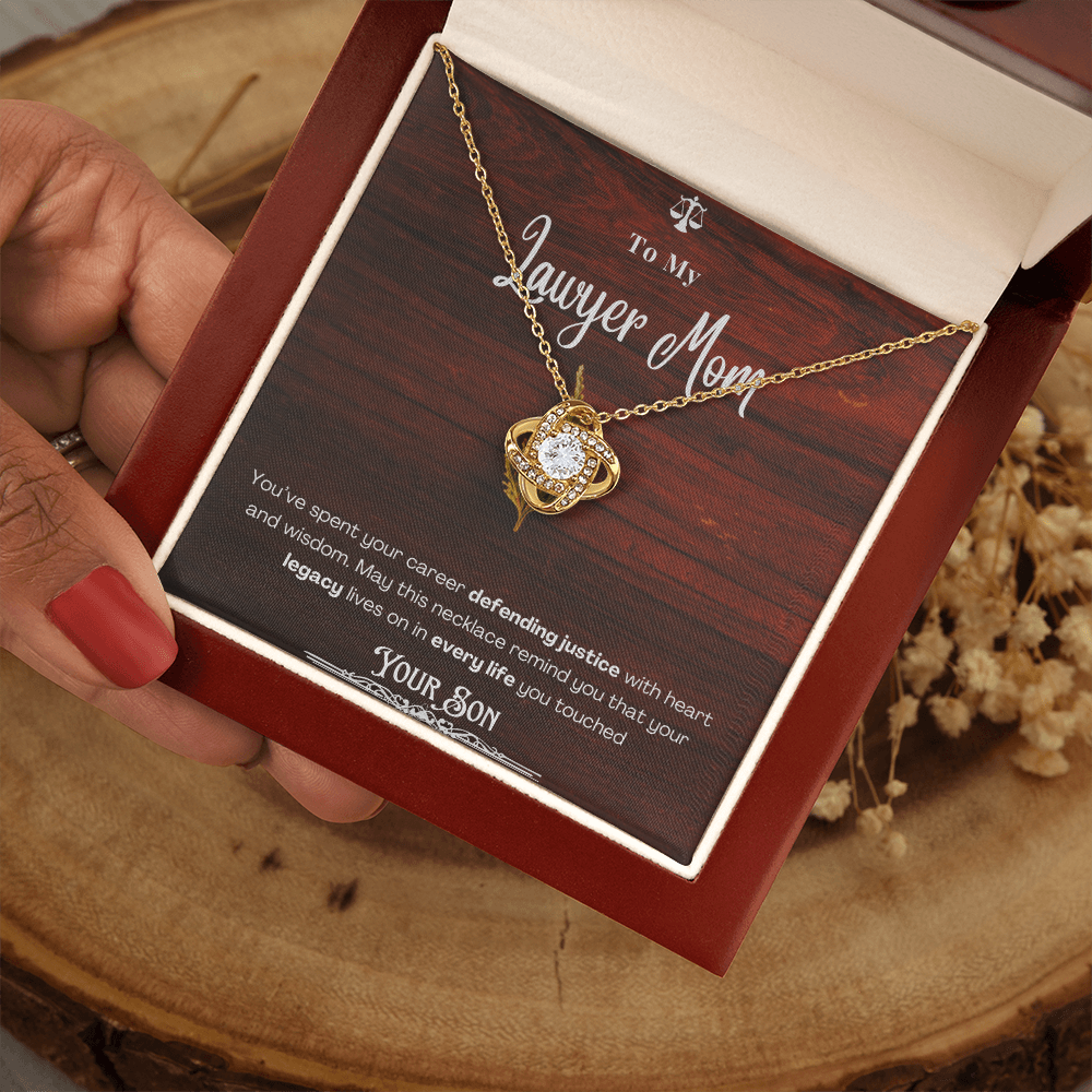 To My Mom, The Retired Lawyer – Custom Necklace with Keepsake Card