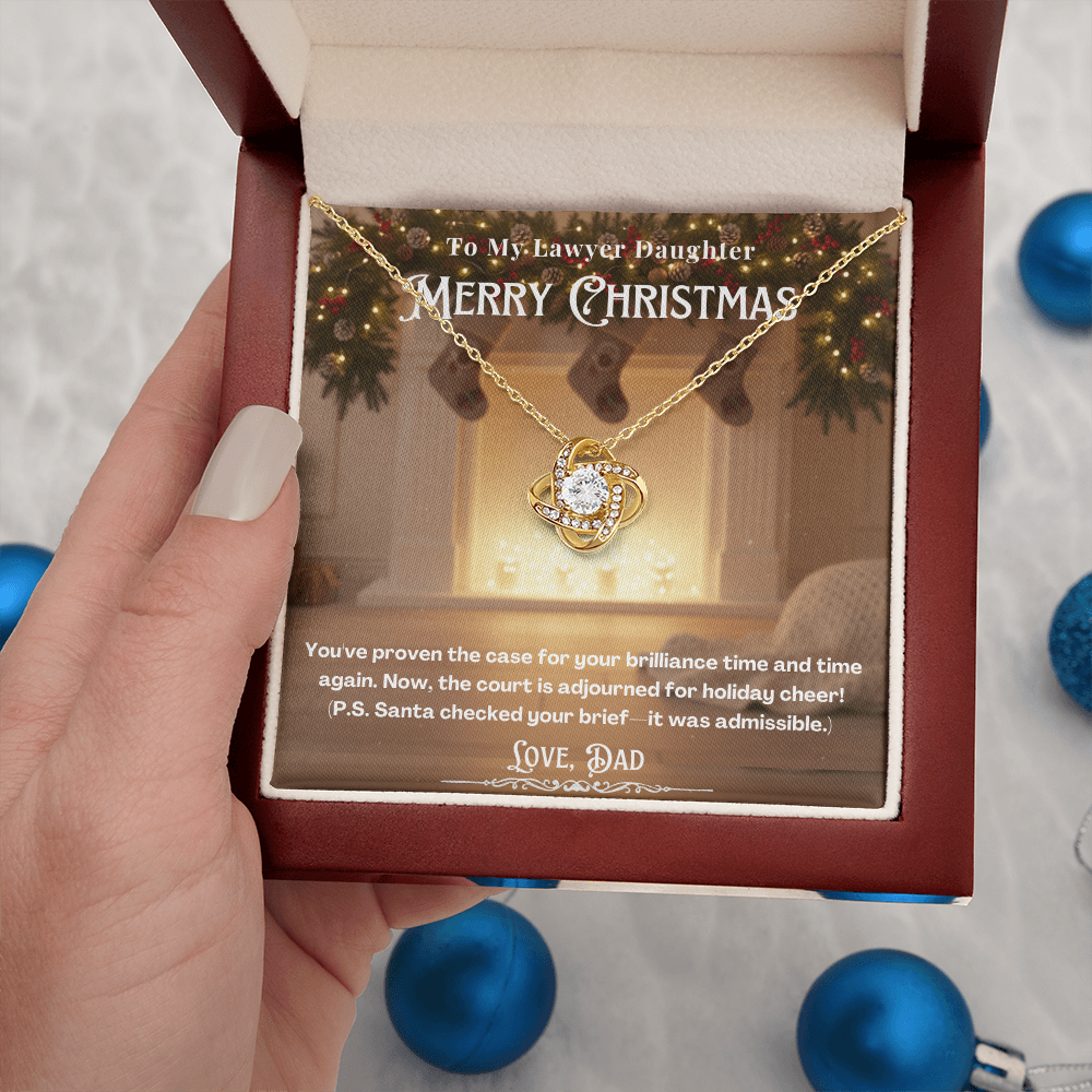 To My Lawyer Daughter Message Card  Christmas Necklace | Lawyer Daughter Christmas Gift