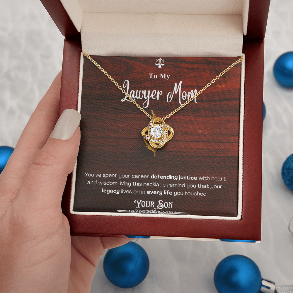 To My Mom, The Retired Lawyer – Custom Necklace with Keepsake Card