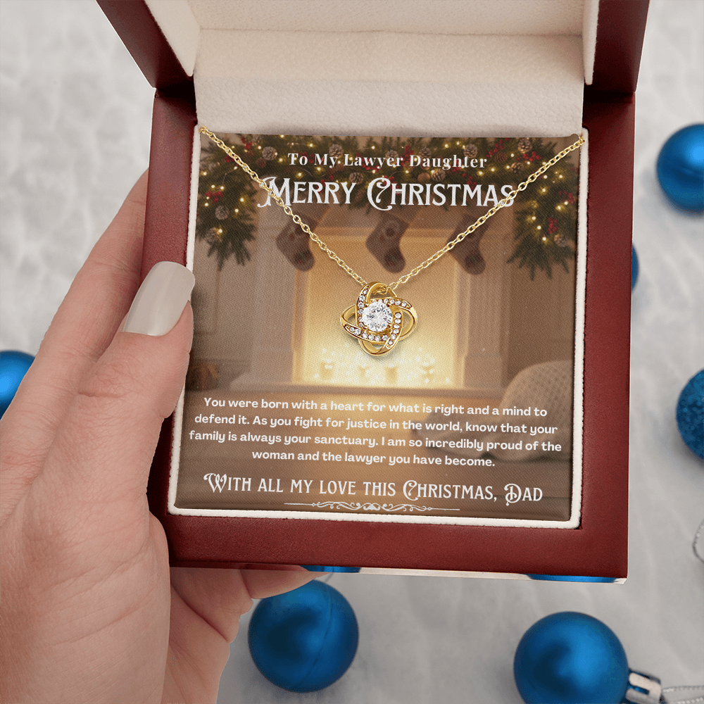 To My Lawyer Daughter Message Card Christmas Necklace Gift | Lawyer Daughter Christmas Gift