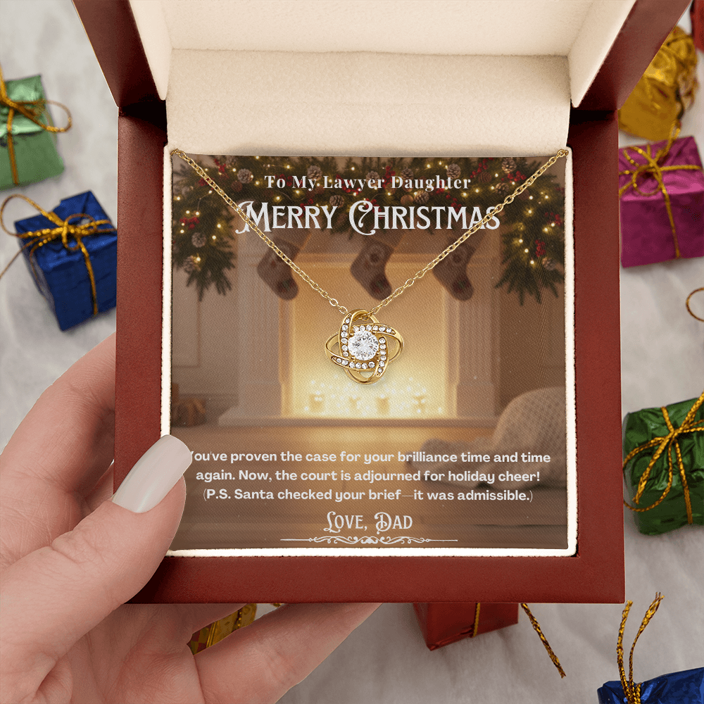 To My Lawyer Daughter Message Card  Christmas Necklace | Lawyer Daughter Christmas Gift