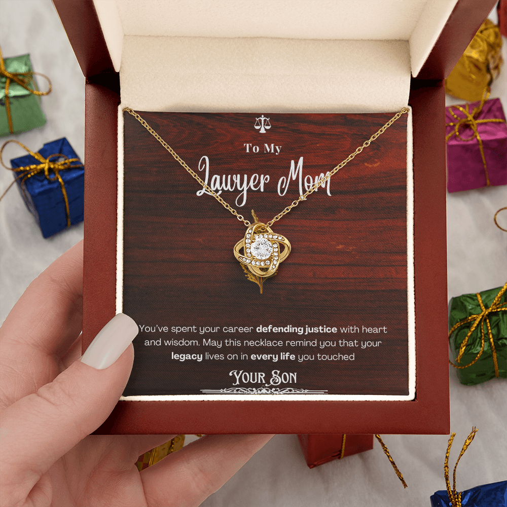 To My Mom, The Retired Lawyer – Custom Necklace with Keepsake Card