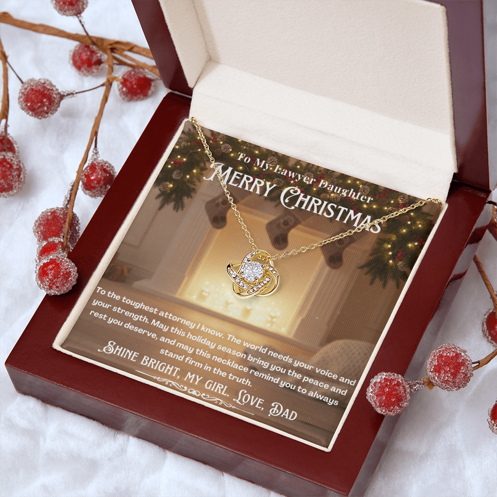 To My Lawyer Daughter Message Card Christmas Necklace | Lawyer Daughter Christmas Gift