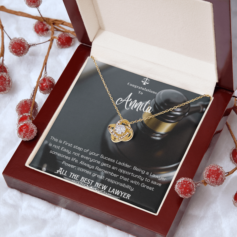 New Lawyer Message Card Necklace Gift