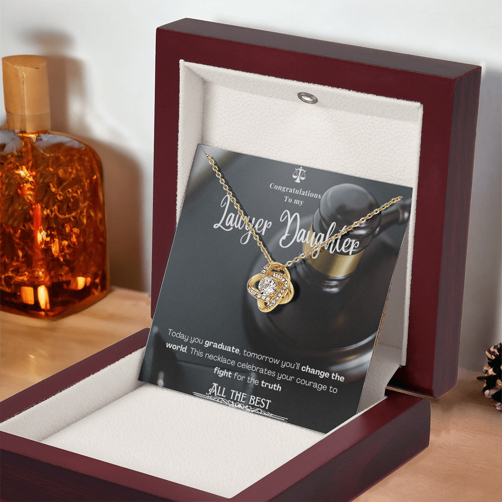 To My Lawyer Daughter– Personalized Message Card Necklace