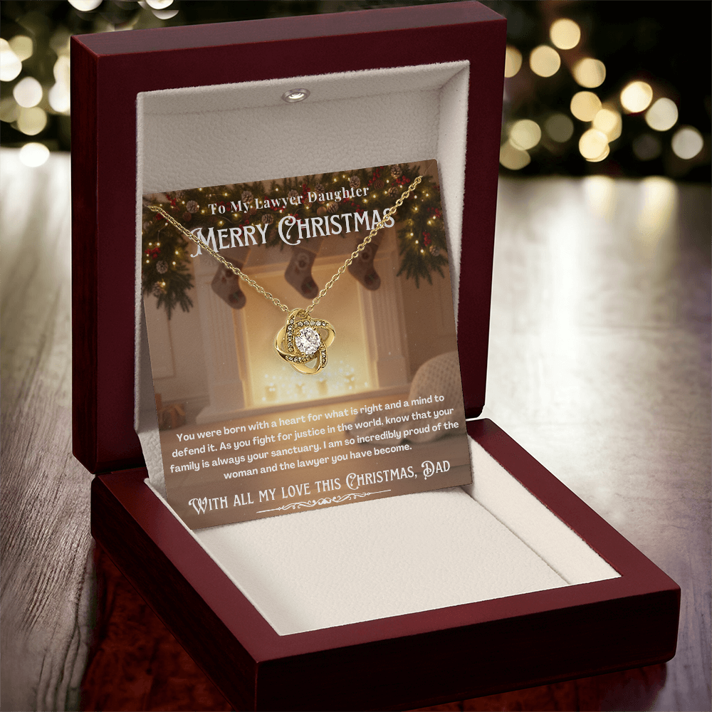 To My Lawyer Daughter Message Card Christmas Necklace Gift | Lawyer Daughter Christmas Gift