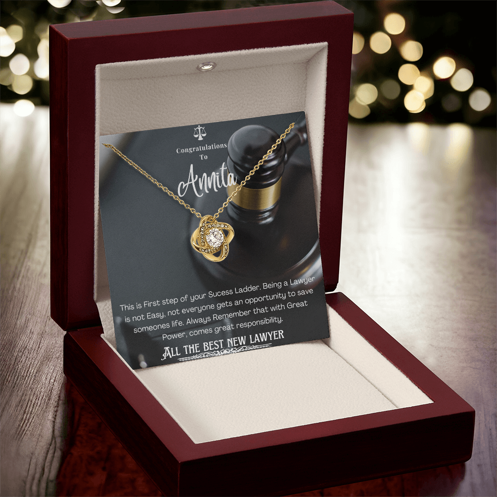 New Lawyer Message Card Necklace Gift