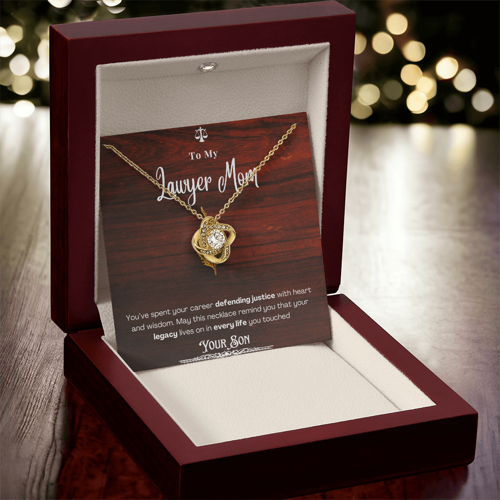 To My Mom, The Retired Lawyer – Custom Necklace with Keepsake Card