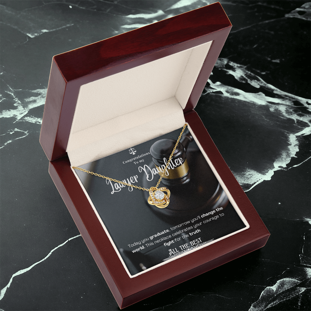 To My Lawyer Daughter– Personalized Message Card Necklace