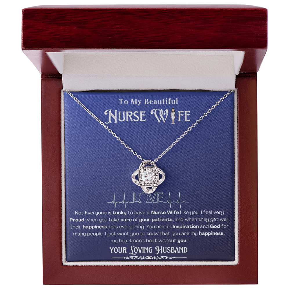 Happy Birthday To my Nurse Wife-Custom Message card Necklace | Nurse wife Gifts