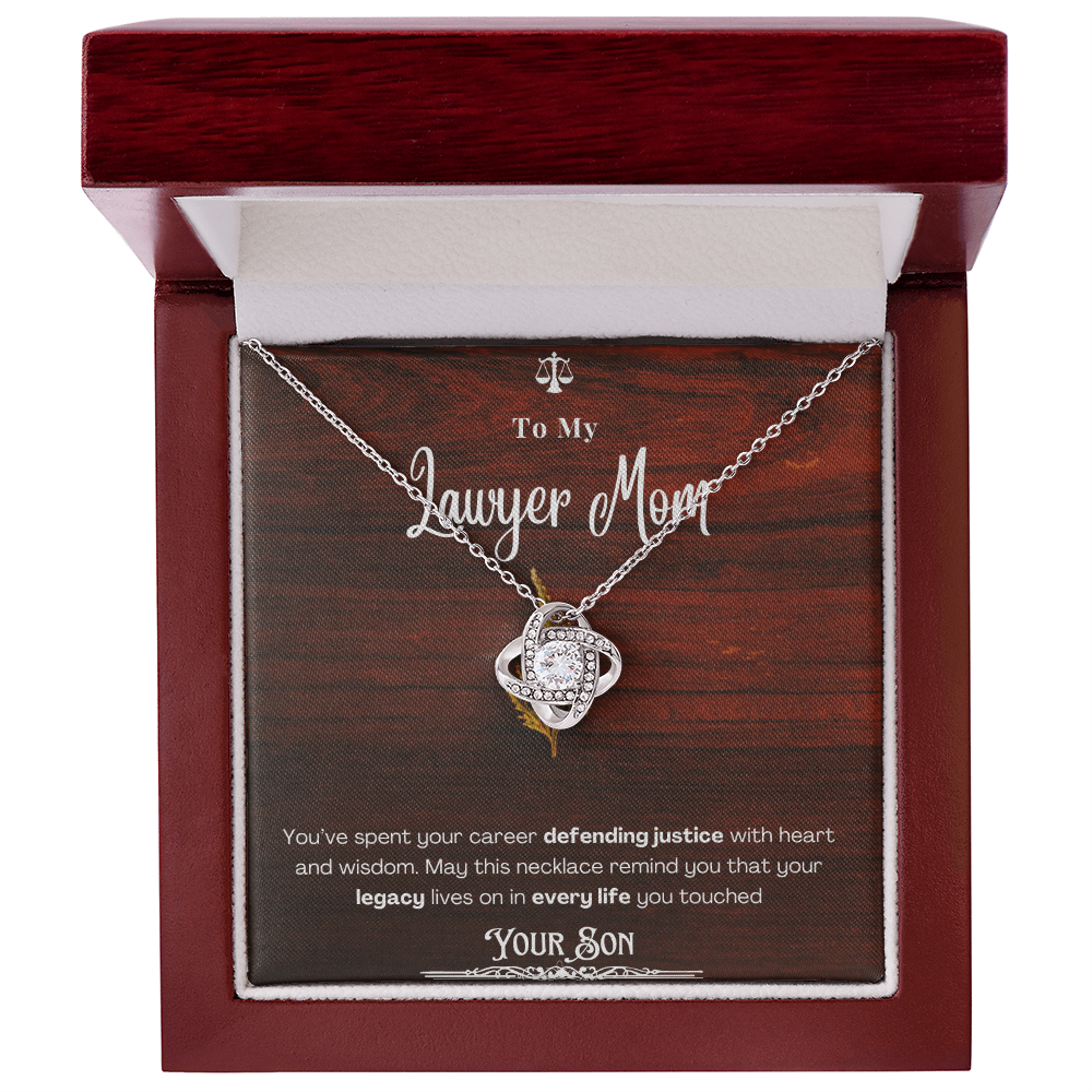 To My Mom, The Retired Lawyer – Custom Necklace with Keepsake Card