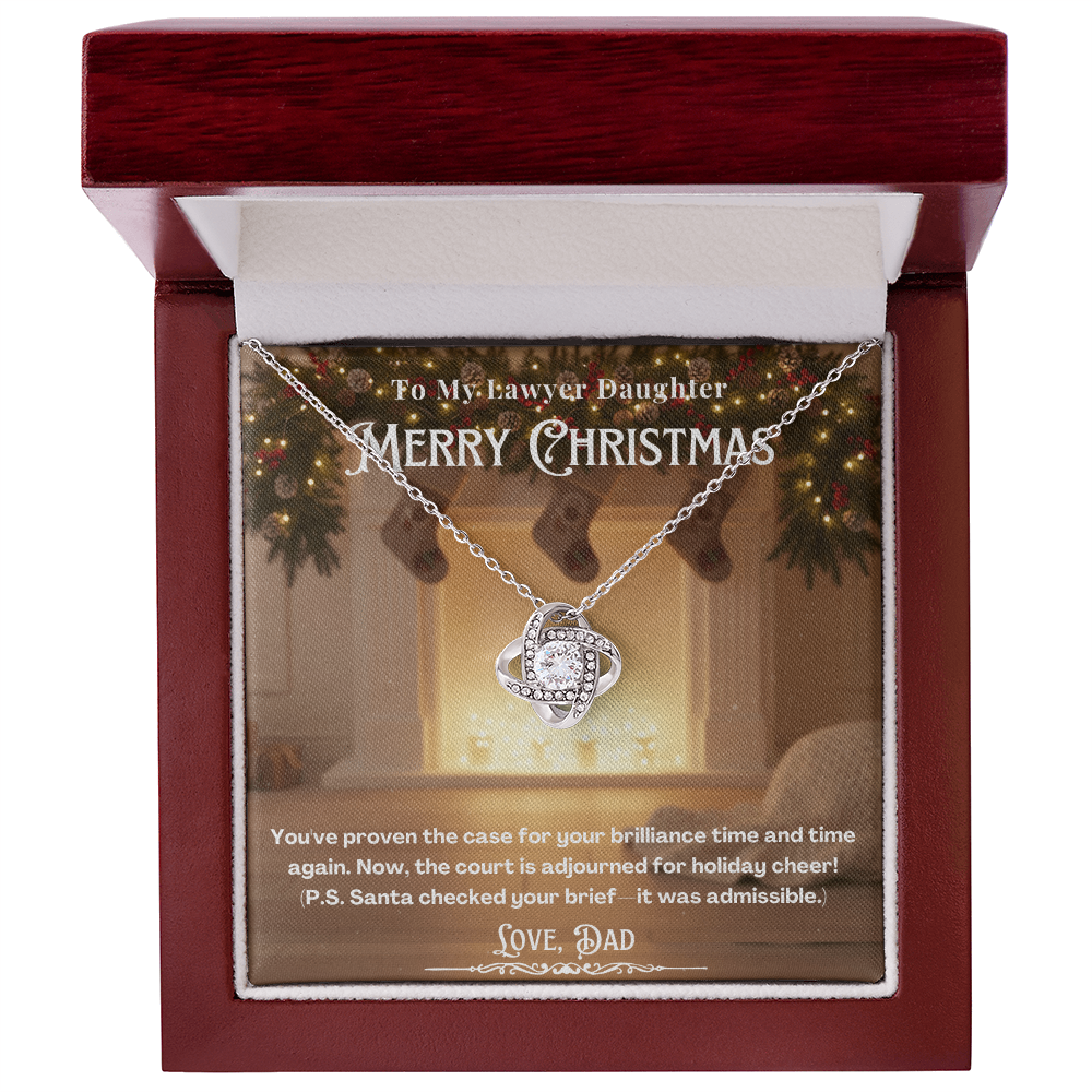 To My Lawyer Daughter Message Card  Christmas Necklace | Lawyer Daughter Christmas Gift