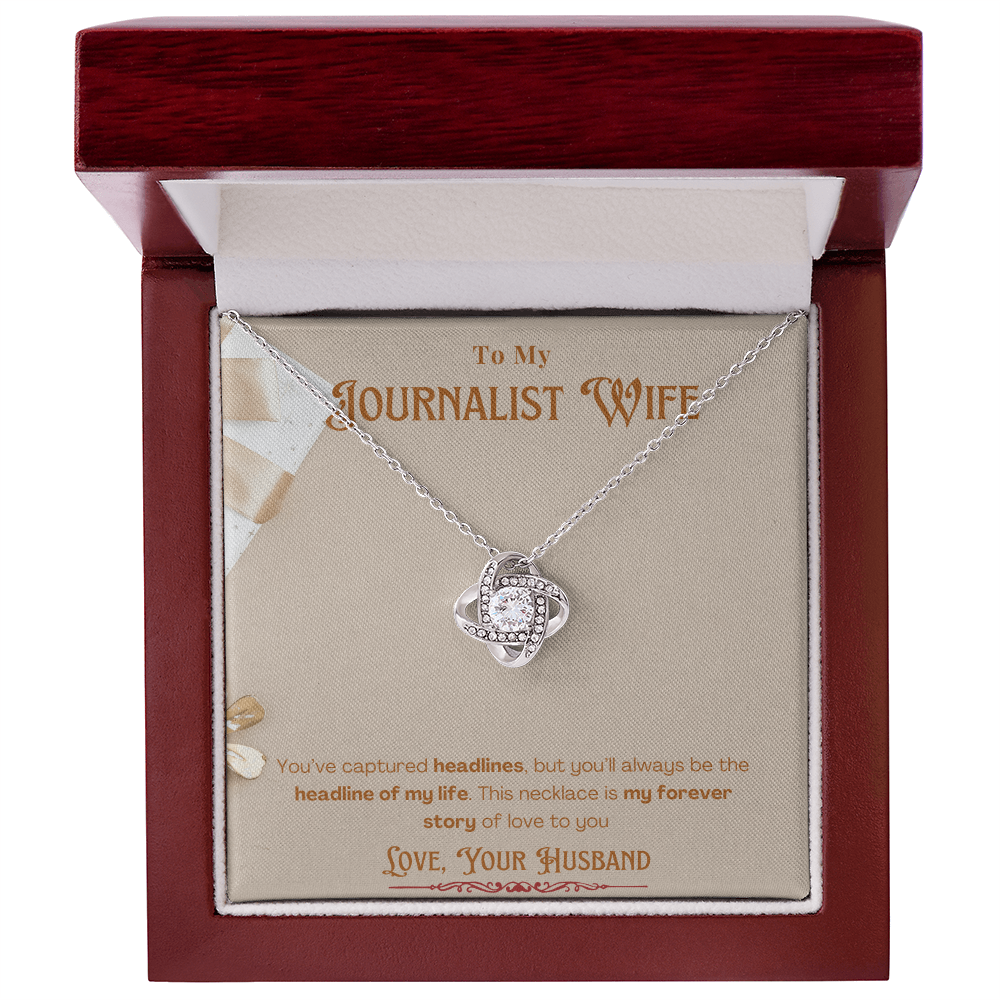 To My Journalist Wife  Personalized Message card Anniversary Necklace
