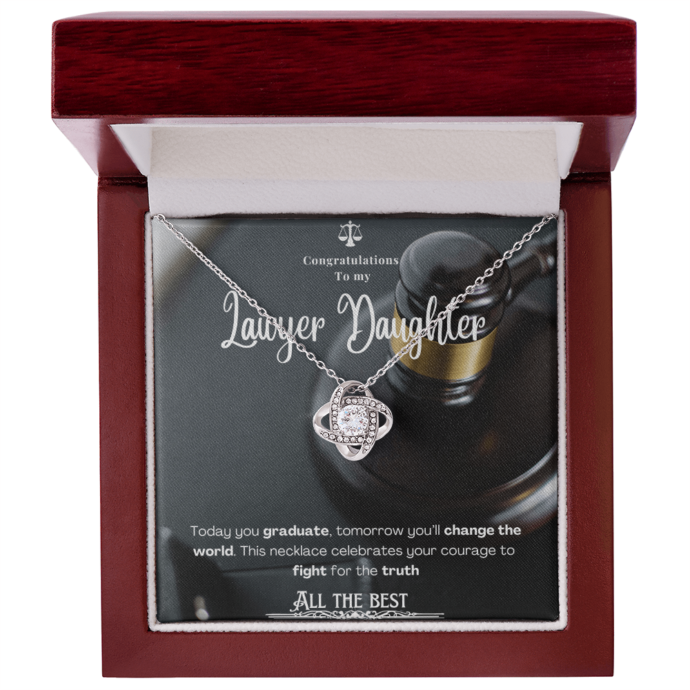 To My Lawyer Daughter– Personalized Message Card Necklace