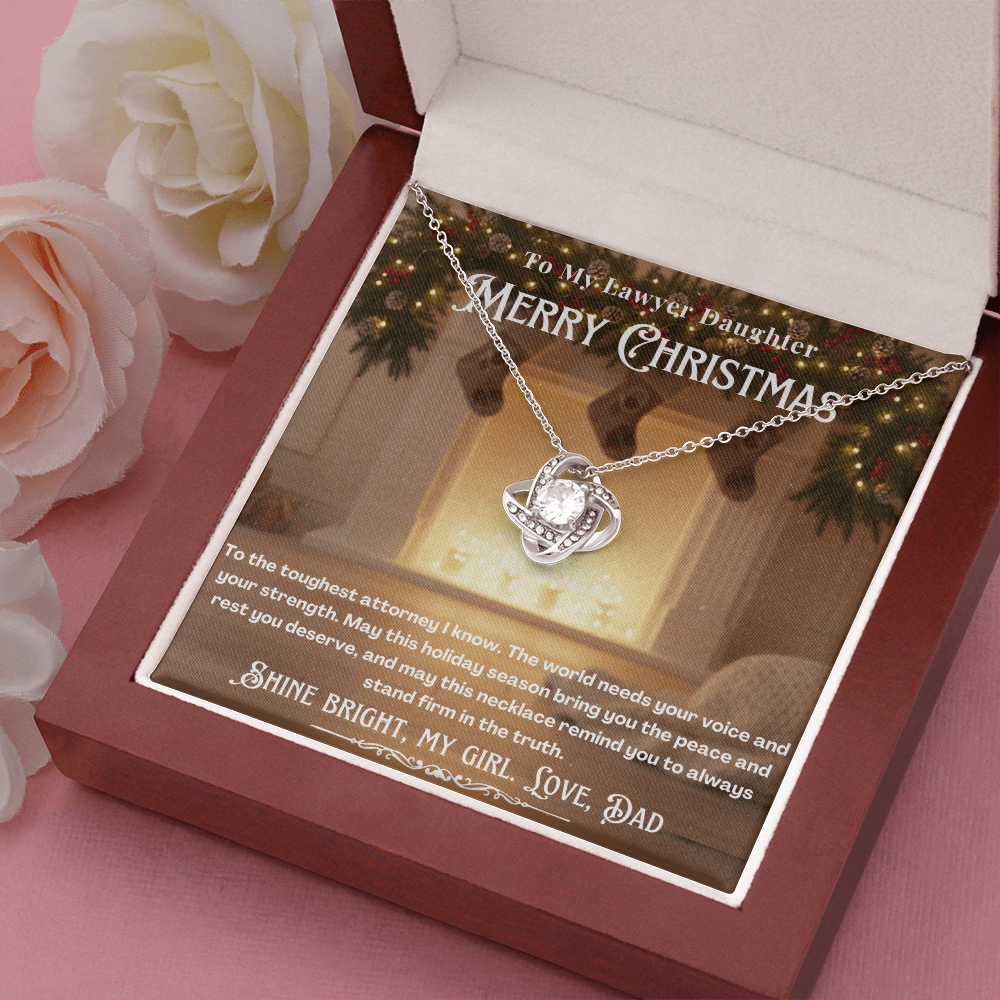 To My Lawyer Daughter Message Card Christmas Necklace | Lawyer Daughter Christmas Gift