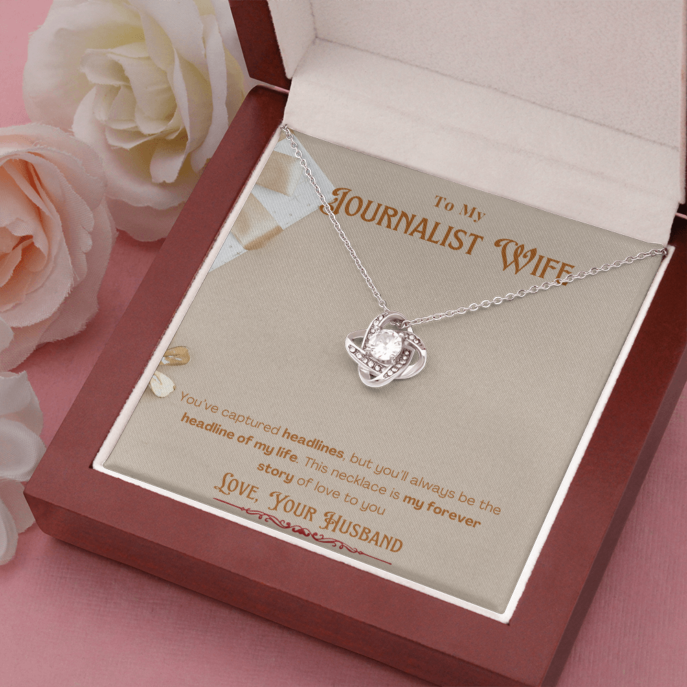To My Journalist Wife  Personalized Message card Anniversary Necklace