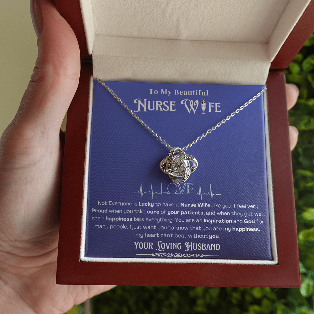 Happy Birthday To my Nurse Wife-Custom Message card Necklace | Nurse wife Gifts