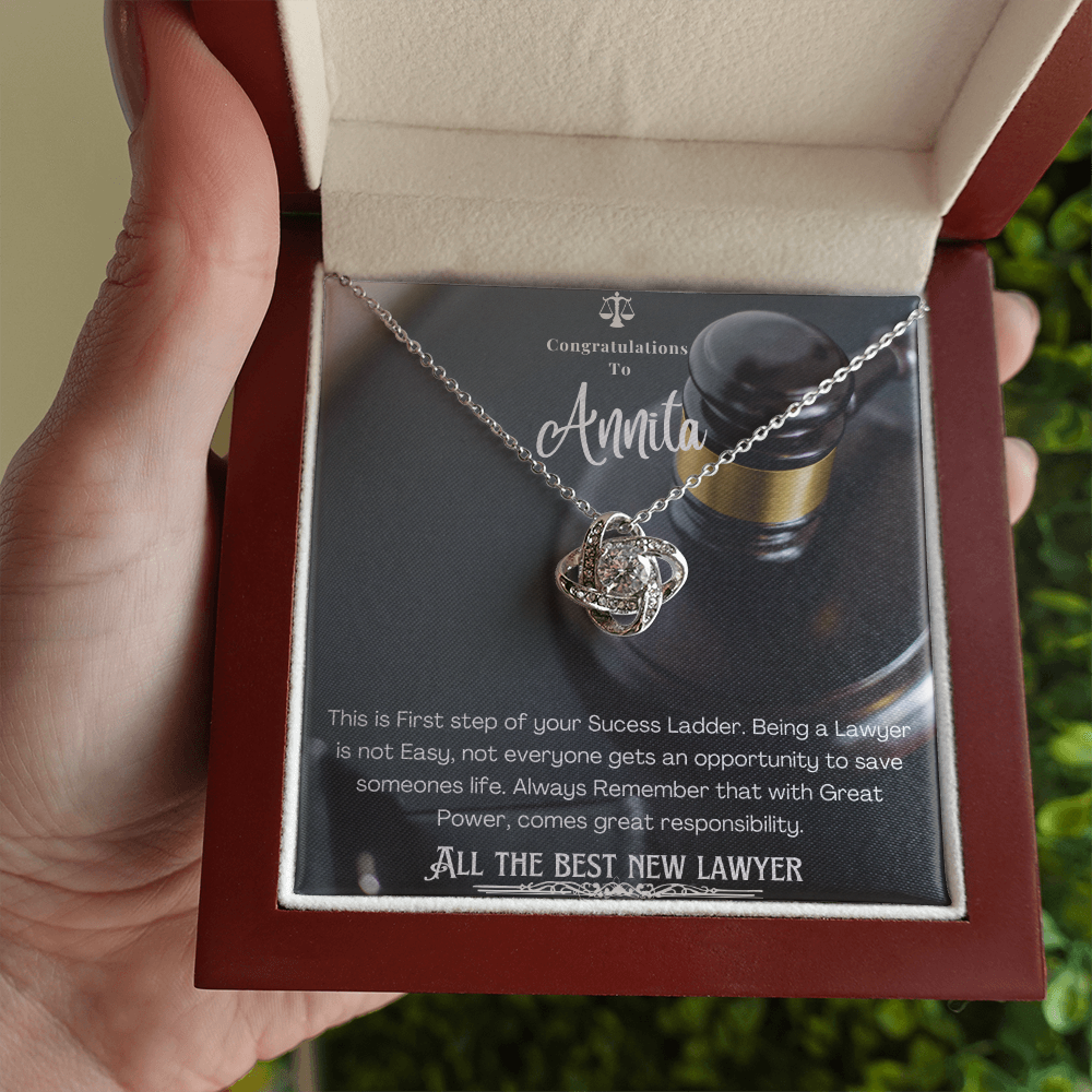 New Lawyer Message Card Necklace Gift