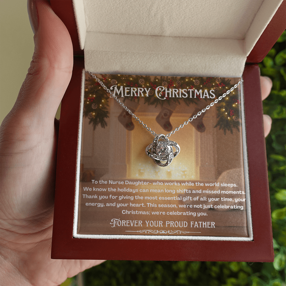 To My Nurse Daughter Message Card Christmas Necklace Gift | Nurse Daughter Gift