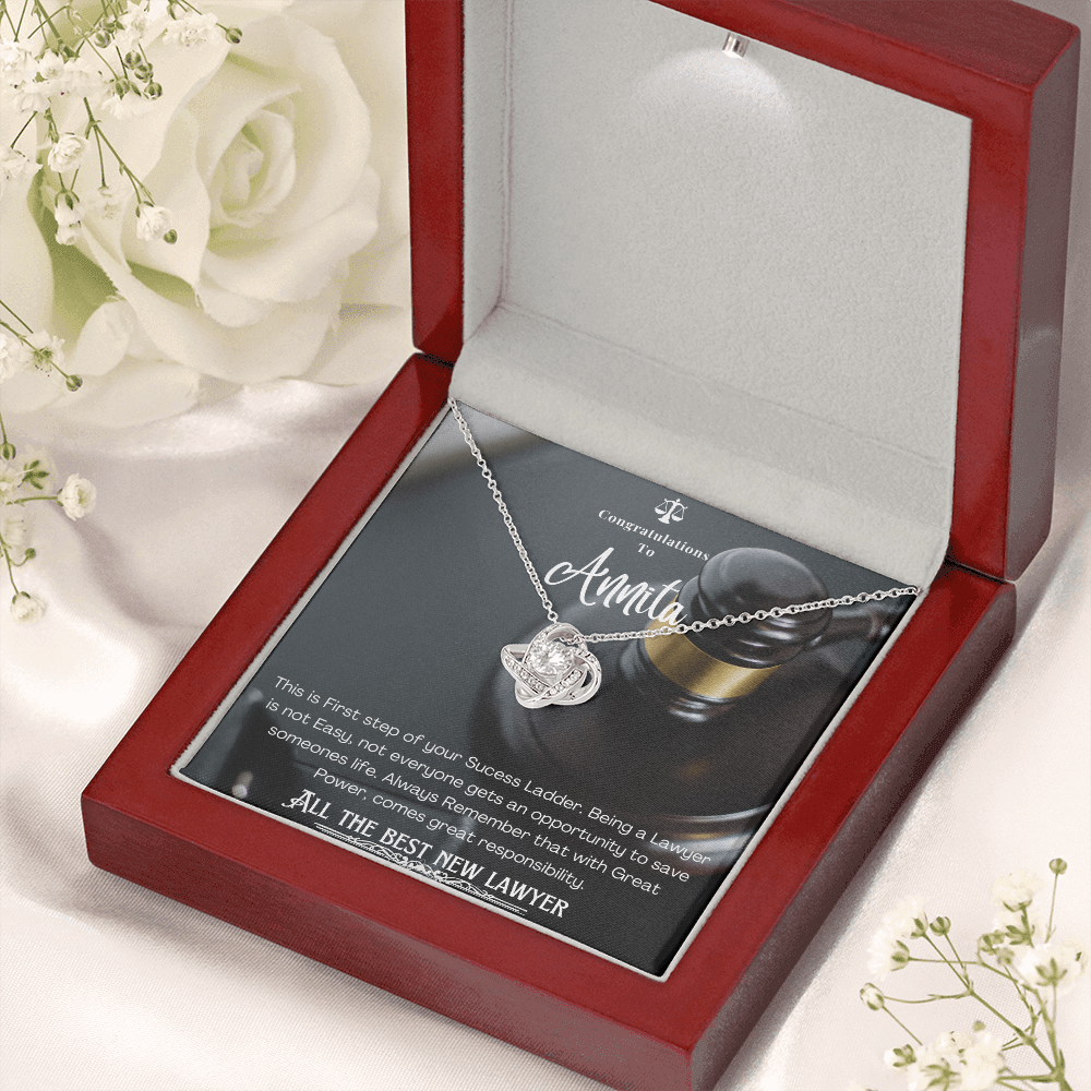 New Lawyer Message Card Necklace Gift