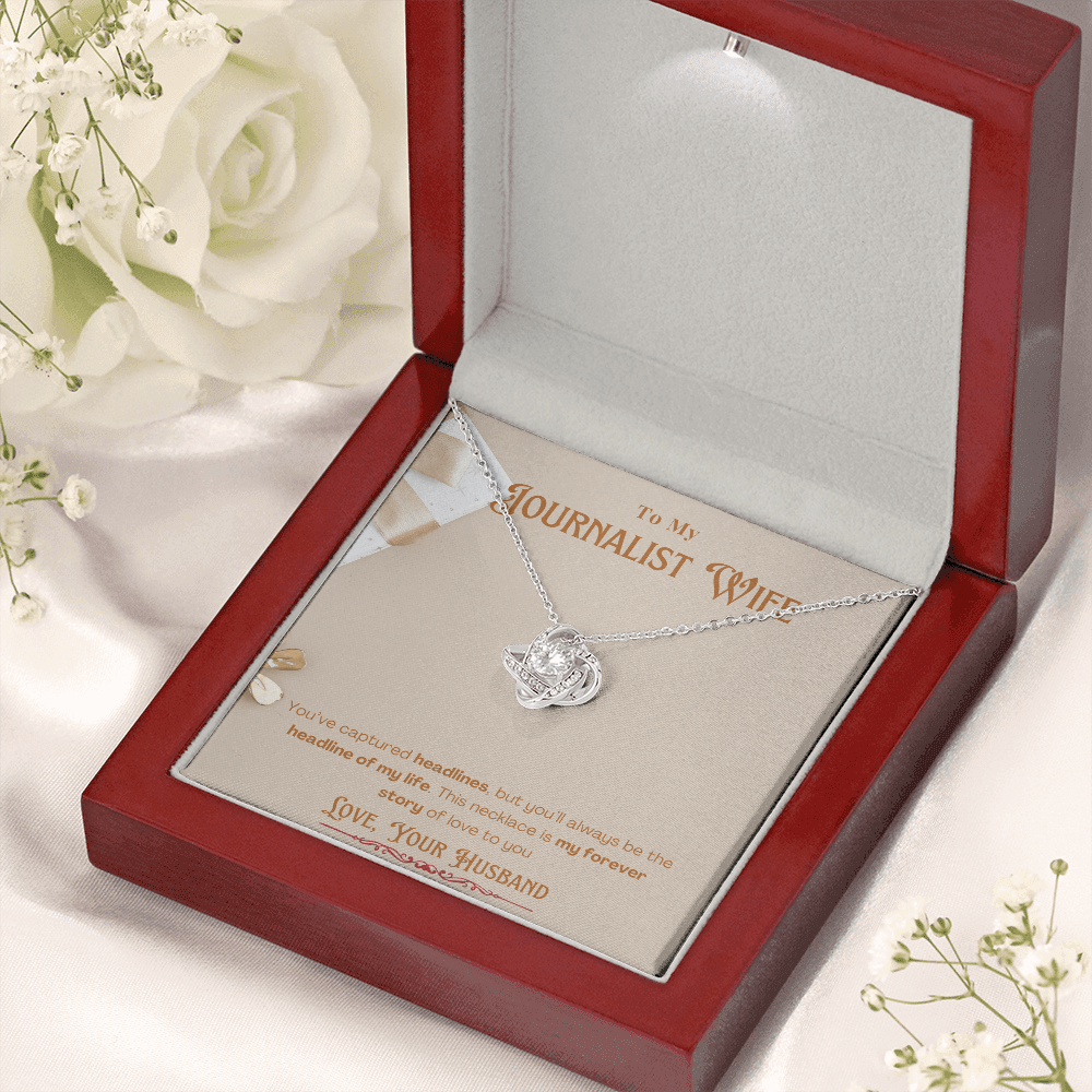 To My Journalist Wife  Personalized Message card Anniversary Necklace