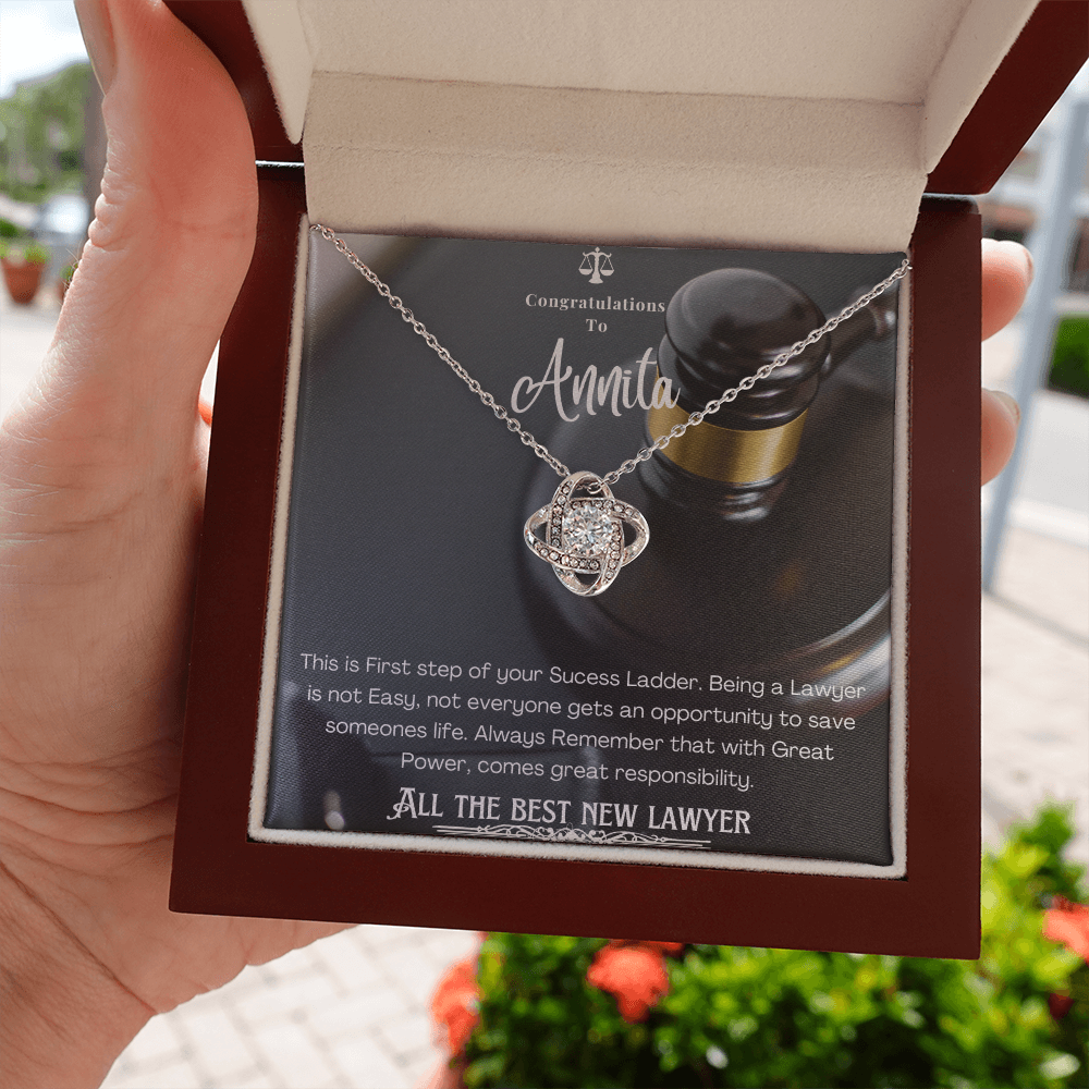 New Lawyer Message Card Necklace Gift
