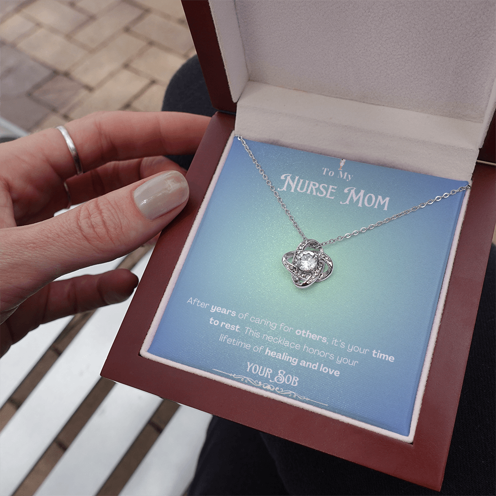 To My Retired Nurse Mom- Personalized Message Card Keepsake Necklace