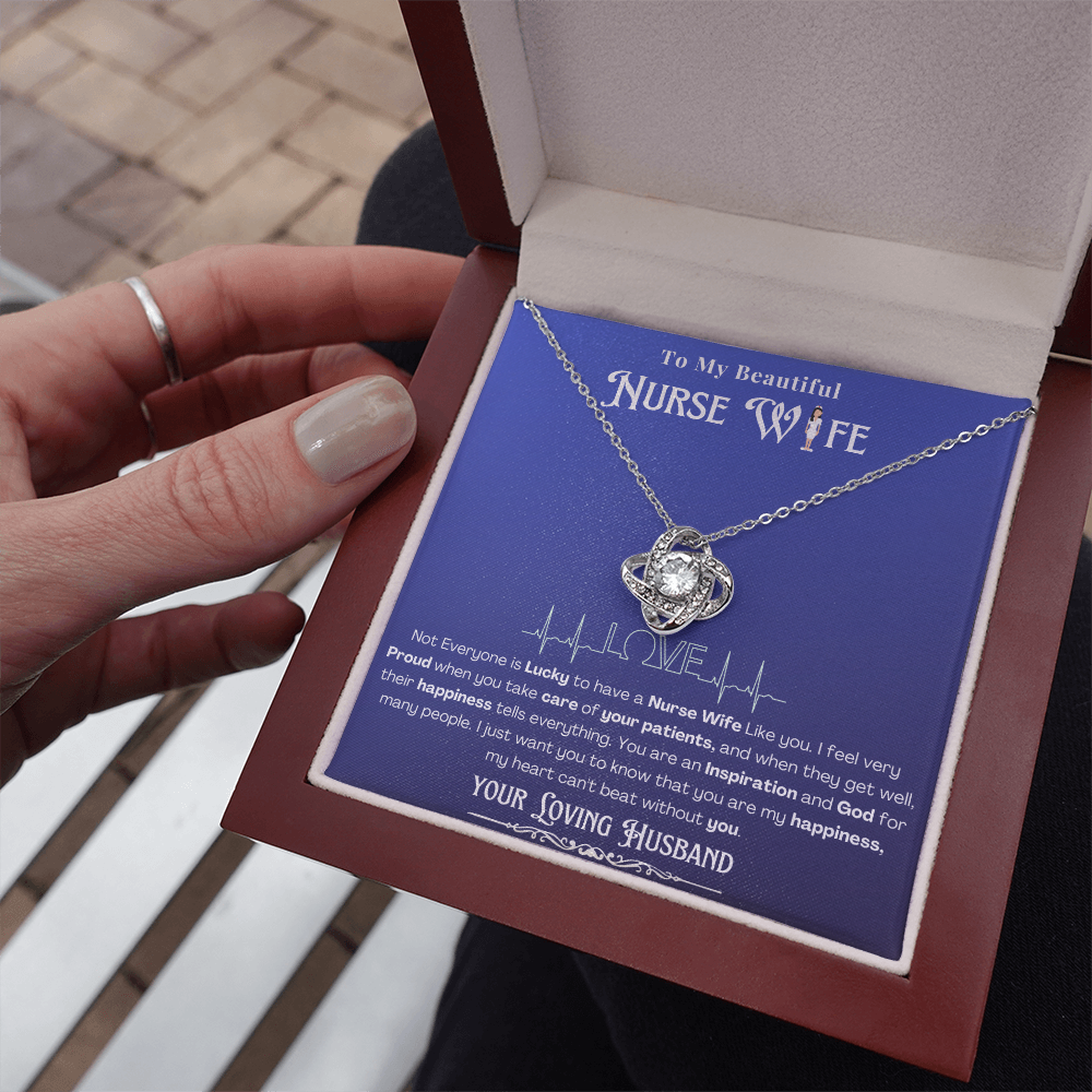 Happy Birthday To my Nurse Wife-Custom Message card Necklace | Nurse wife Gifts