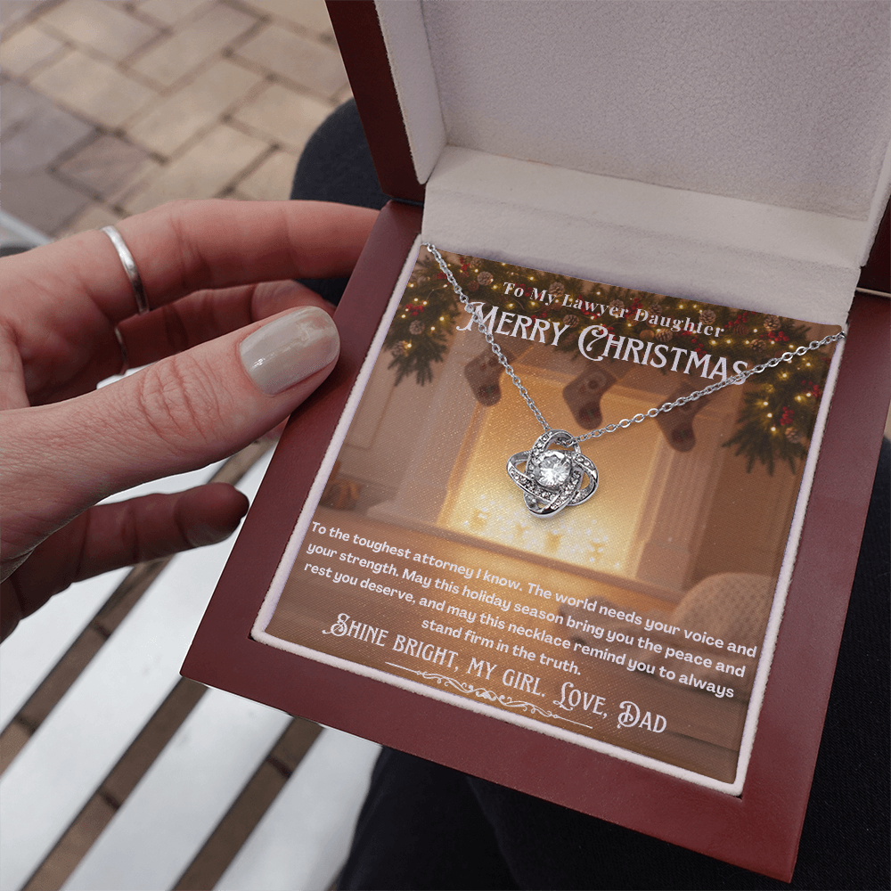 To My Lawyer Daughter Message Card Christmas Necklace | Lawyer Daughter Christmas Gift