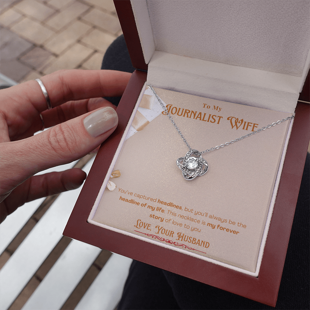 To My Journalist Wife  Personalized Message card Anniversary Necklace