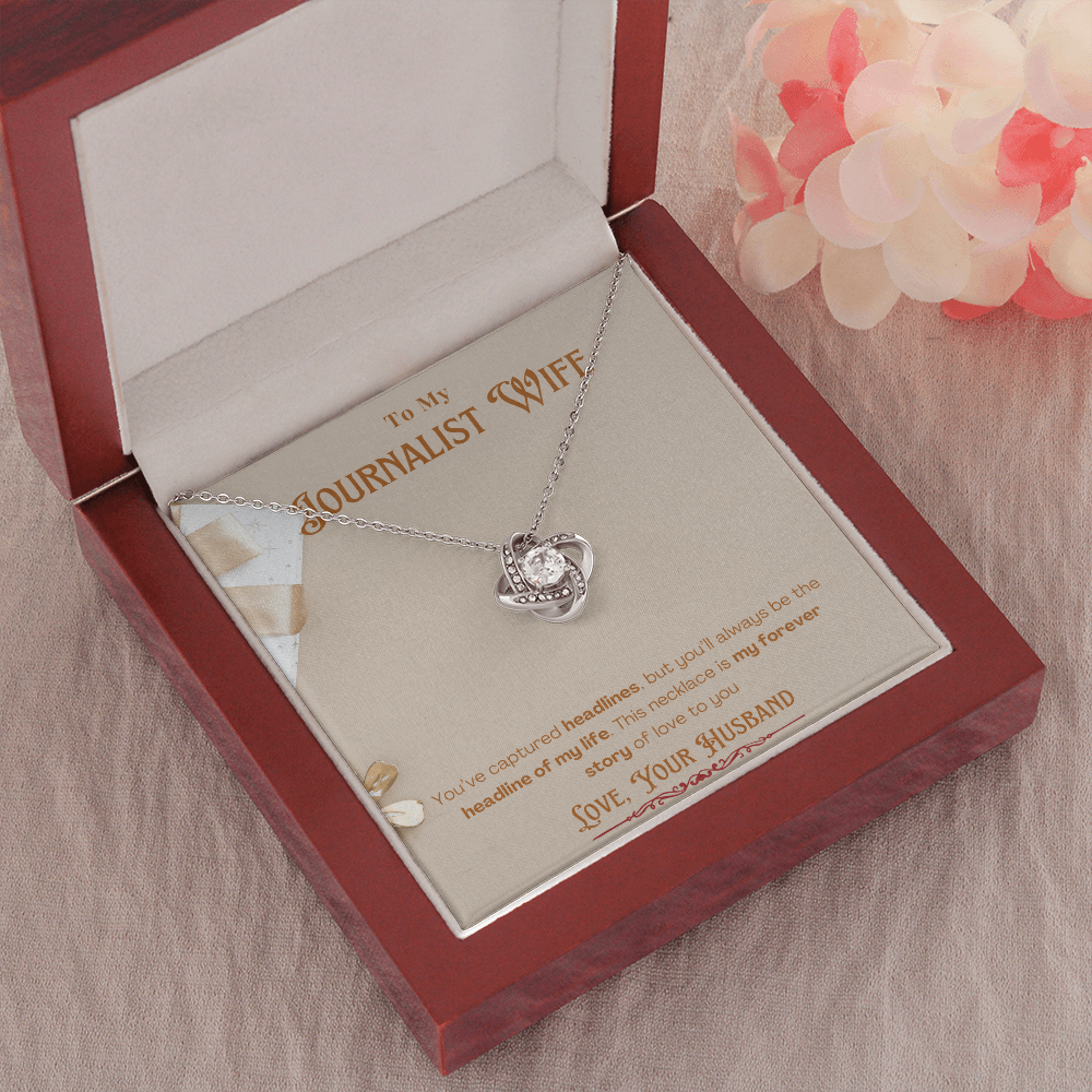 To My Journalist Wife  Personalized Message card Anniversary Necklace