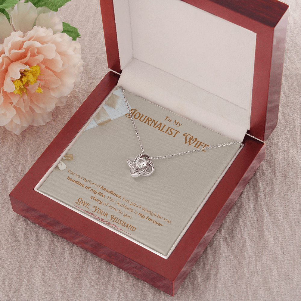 To My Journalist Wife  Personalized Message card Anniversary Necklace