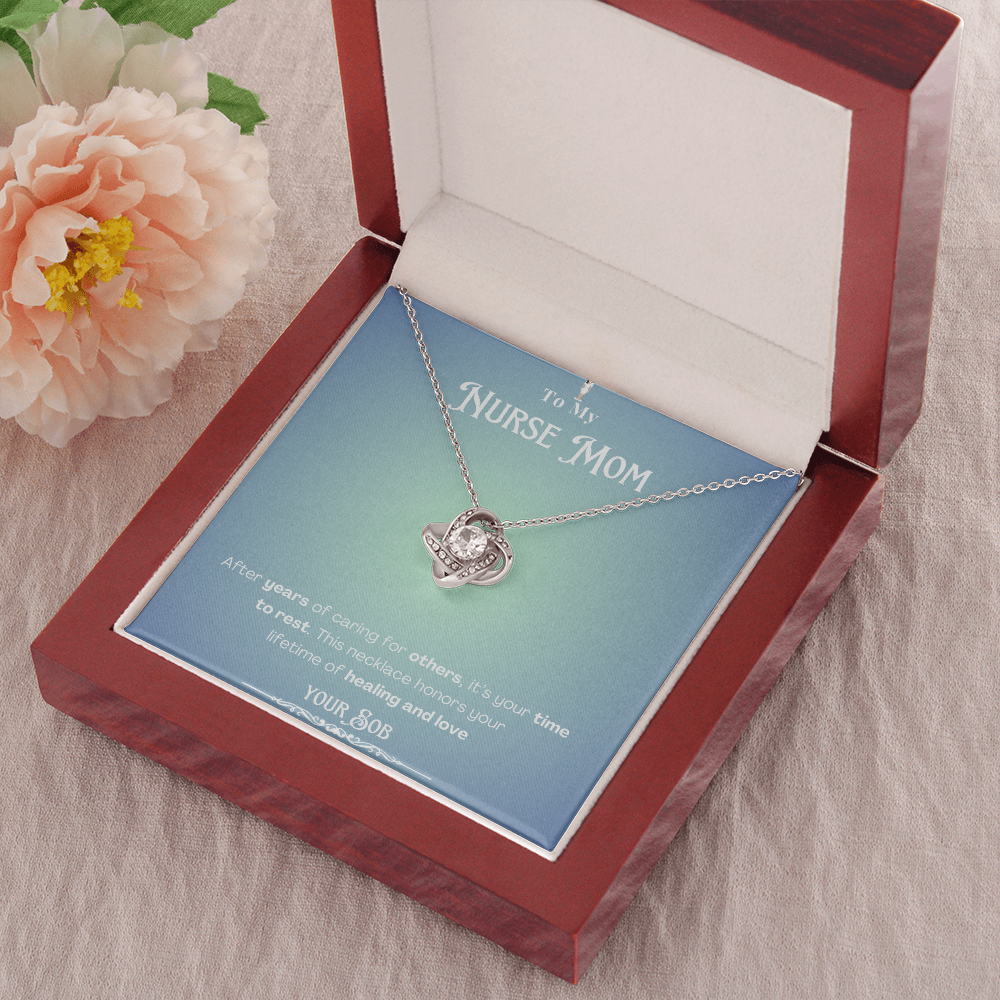 To My Retired Nurse Mom- Personalized Message Card Keepsake Necklace